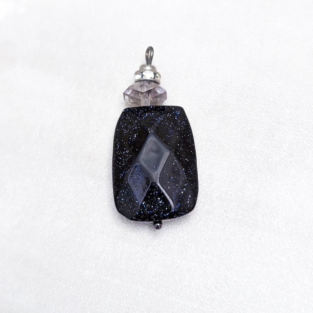 Vintage Pendant Midnight Tones Blue Glittery Dark Tones